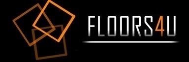 A black and orange logo for the floor.